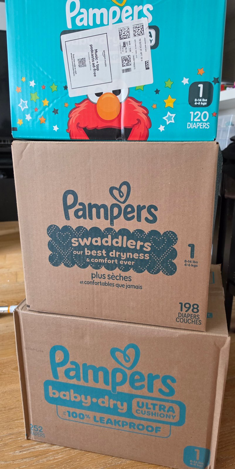 Pampers Diapers Bundle - Swaddlers & Baby Dry Size 1