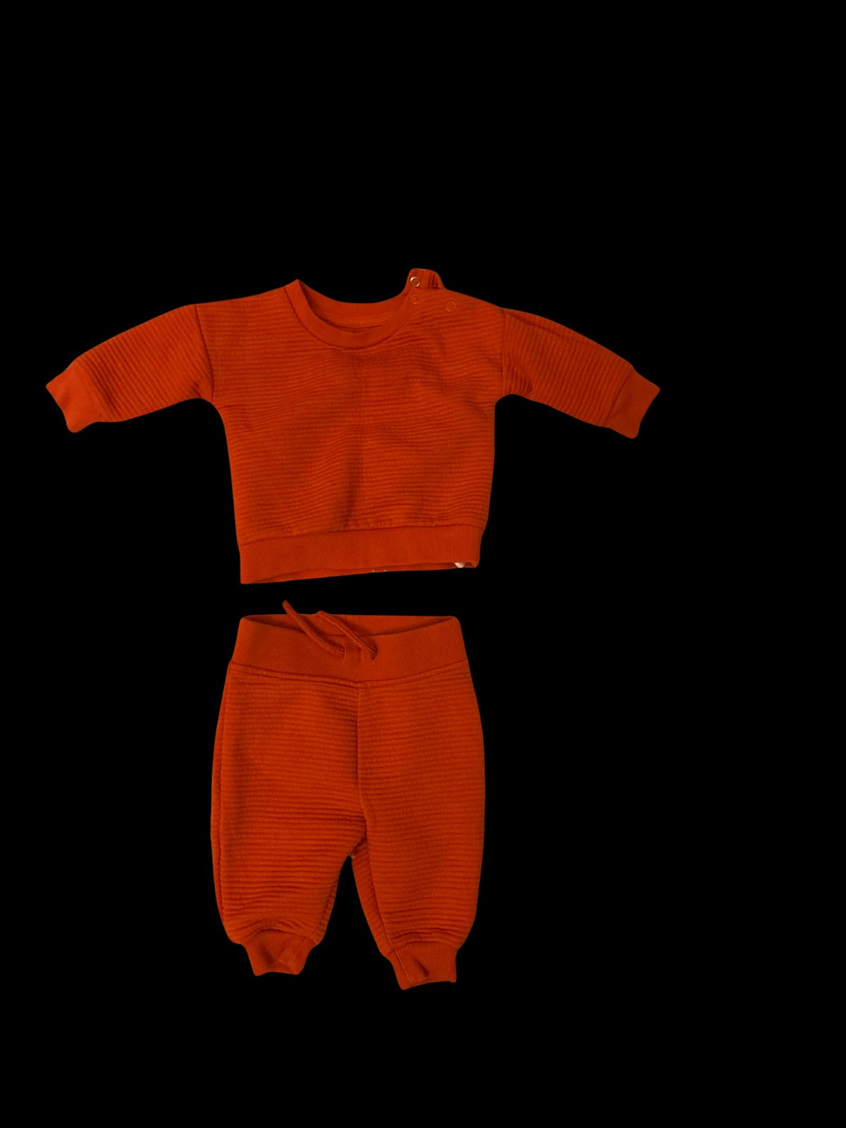 Orange Ribbed Baby 2-Piece Set
