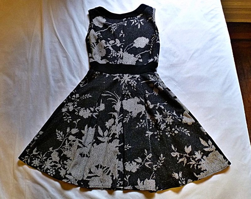 Black Floral Dress with Belt