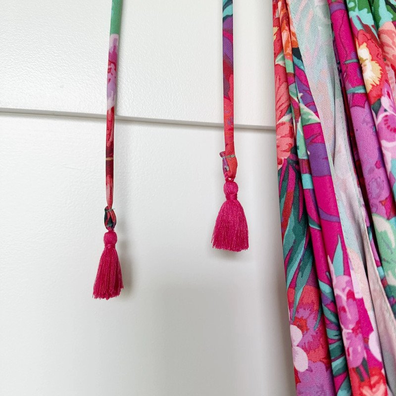 Floral Fabric Curtain Ties with Tassels